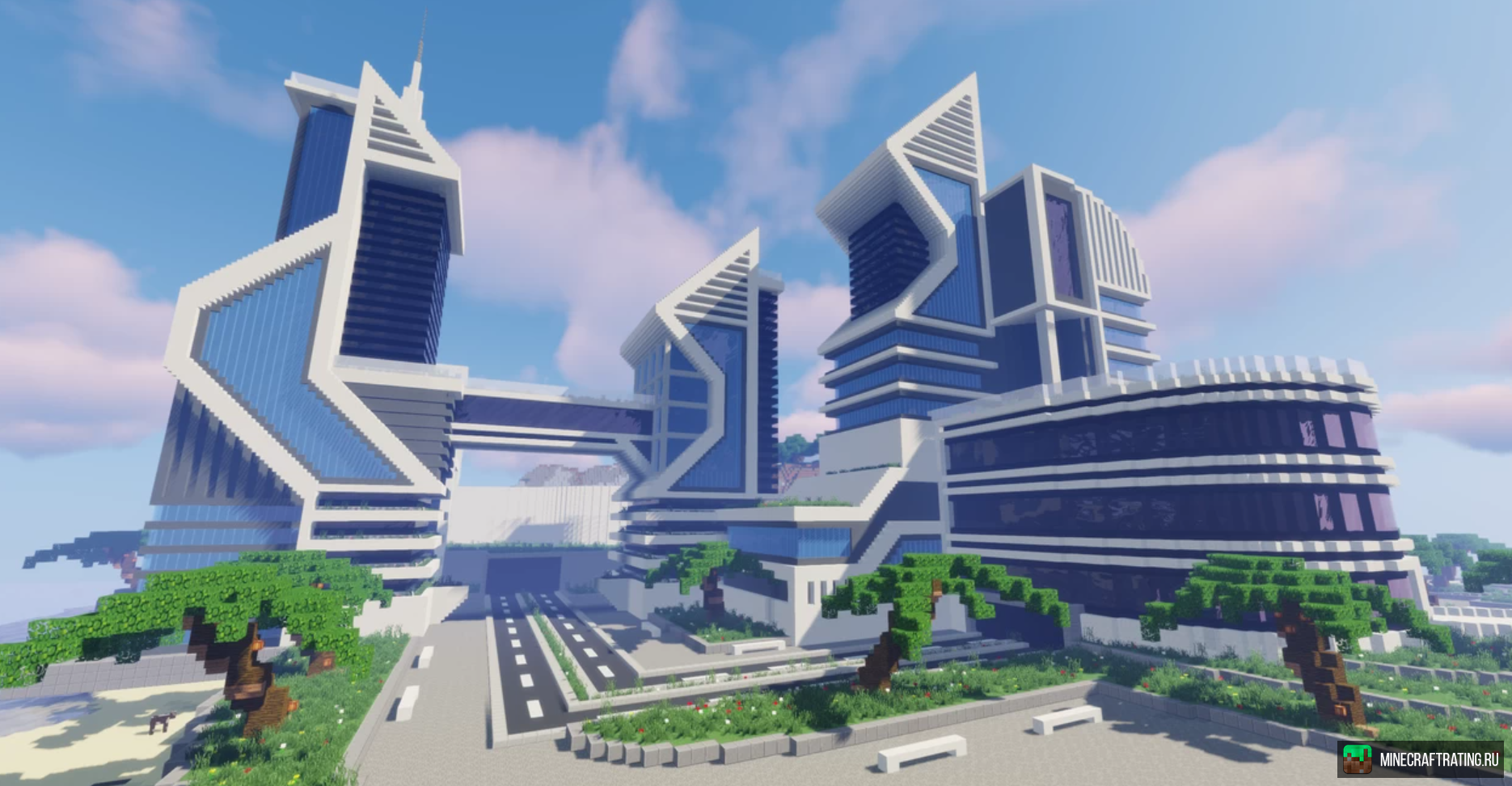 Скачать карту Large Futuristic City для Майнкрафт [1.12.2]